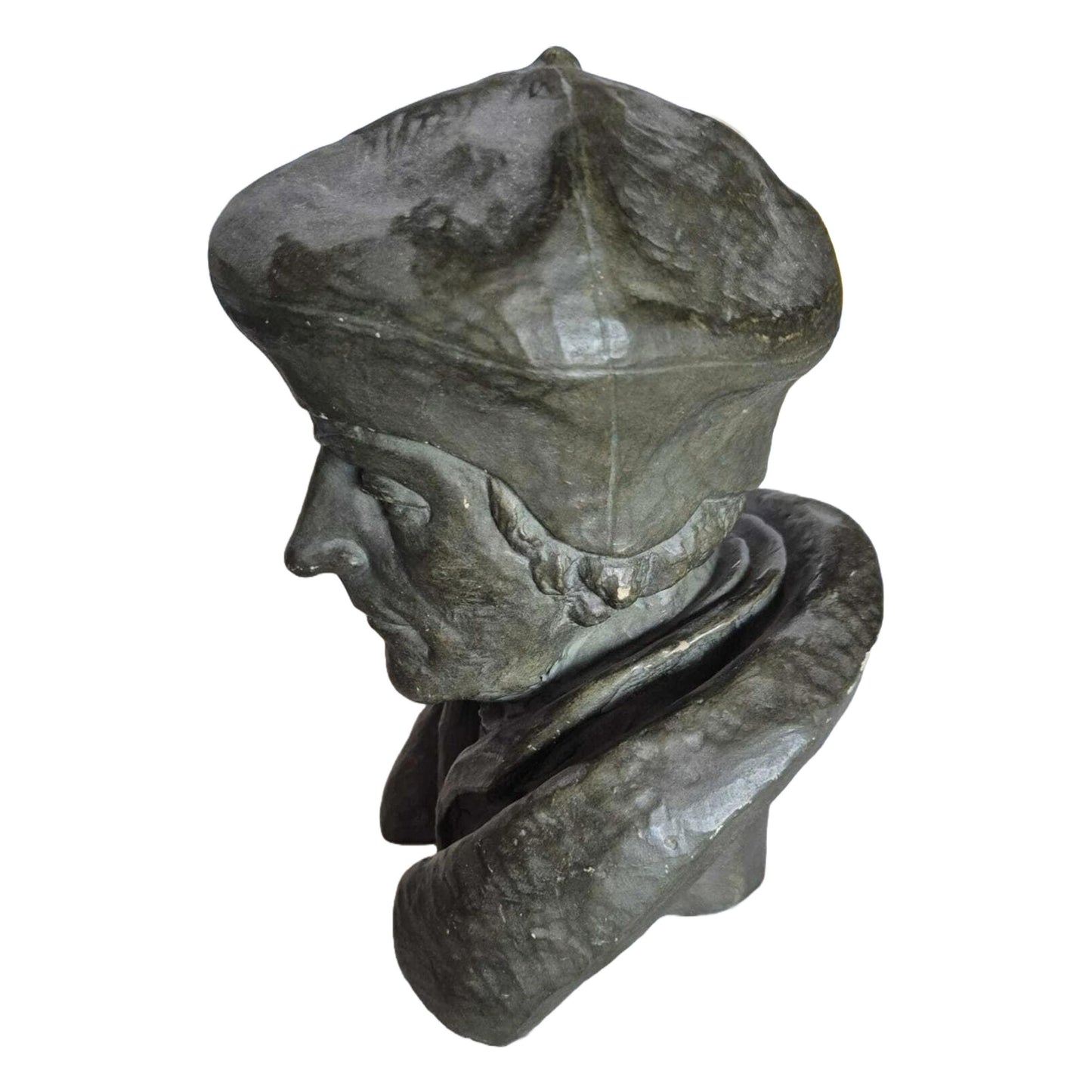 Keramisch borstbeeld van Desiderius Erasmus | Gesigneerd door Antheunis | Historisch decoratief kunstwerk | Gratis verzending | Rotterdam