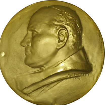 Gouden reliëf van paus Johannes Paulus II | Mario Donizetti | 1998 | Religieuze kunst | Gratis Verzending | Verzamelobject | Zeer zeldzaam