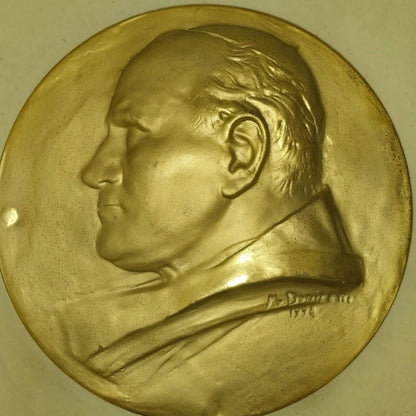 Gouden reliëf van paus Johannes Paulus II | Mario Donizetti | 1998 | Religieuze kunst | Gratis Verzending | Verzamelobject | Zeer zeldzaam