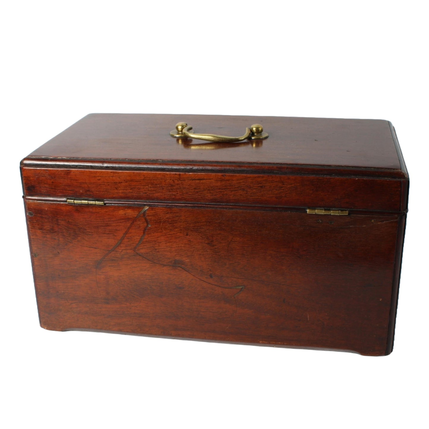 Antiek Houten Kistje  19e-eeuws Thee- of Tabaksdoosje met Compartimenten  Klassiek Design en Functioneel Object - Gratis verzending
