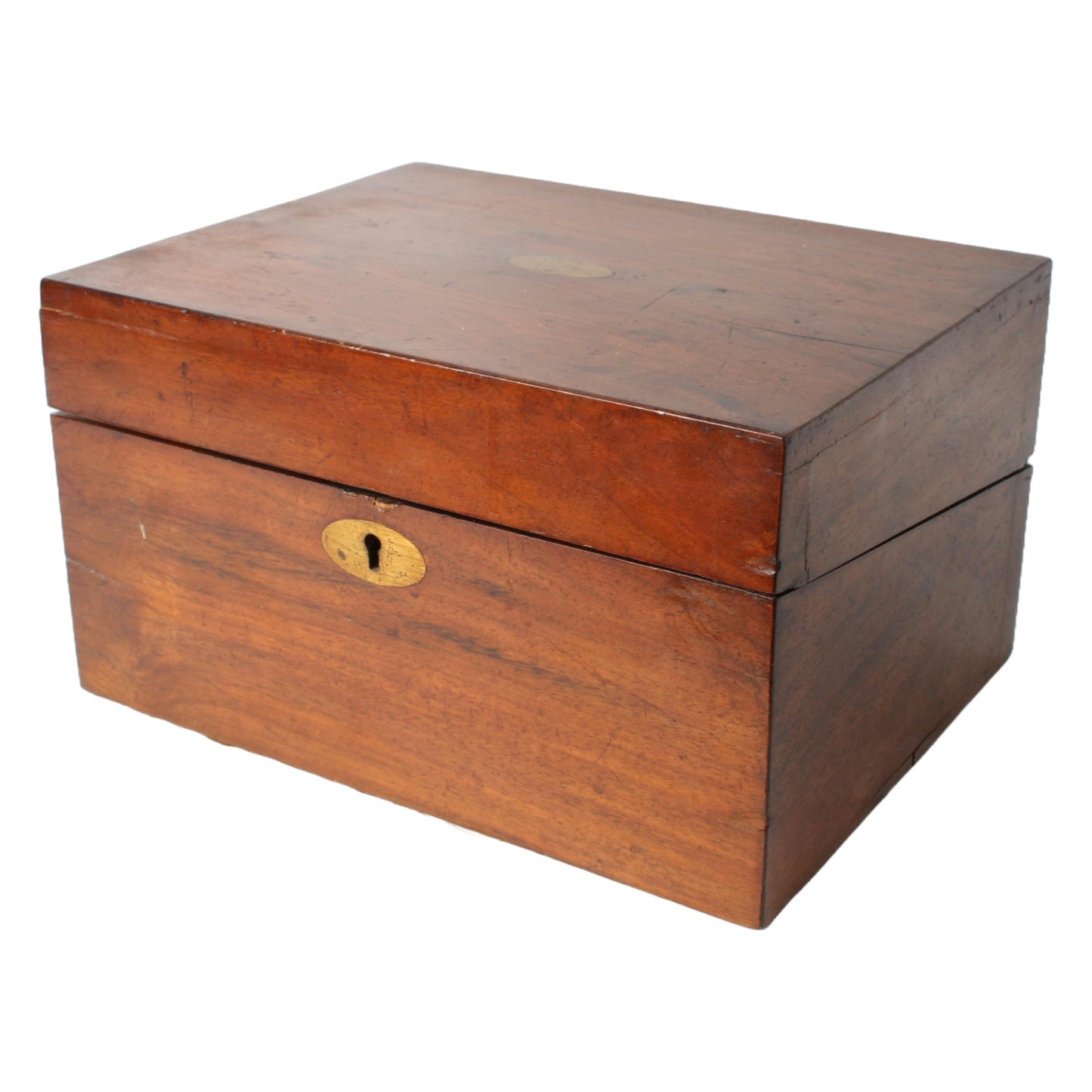 Antieke houten schrijfdoos  19e eeuw (1850-1880), compact & elegant ontwerp, origineel fluwelen schrijfoppervlak, gratis verzending!
