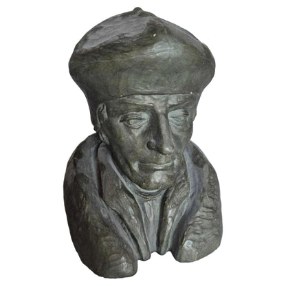 Keramisch borstbeeld van Desiderius Erasmus | Gesigneerd door Antheunis | Historisch decoratief kunstwerk | Gratis verzending | Rotterdam