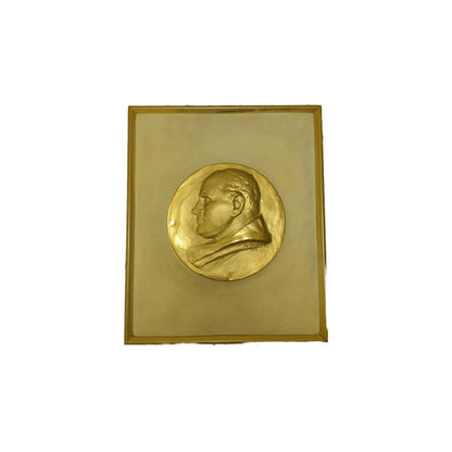 Gouden reliëf van paus Johannes Paulus II | Mario Donizetti | 1998 | Religieuze kunst | Gratis Verzending | Verzamelobject | Zeer zeldzaam