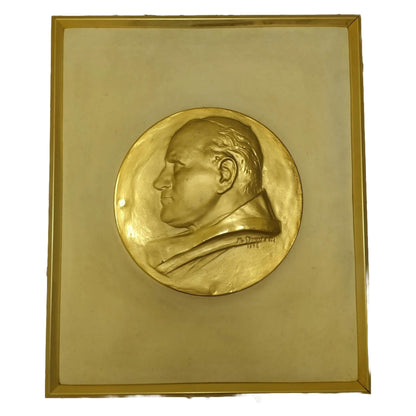 Gouden reliëf van paus Johannes Paulus II | Mario Donizetti | 1998 | Religieuze kunst | Gratis Verzending | Verzamelobject | Zeer zeldzaam