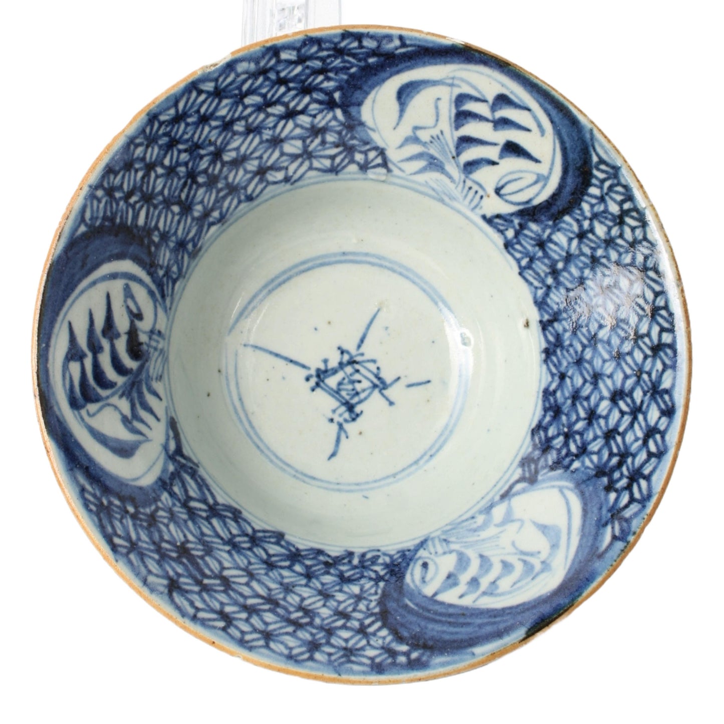Zeldzame antieke Chinese klapmutskommen | Qing-dynastie porselein met blauw-wit decor Traditionele handbeschilderde rijstkommen (set van 3)