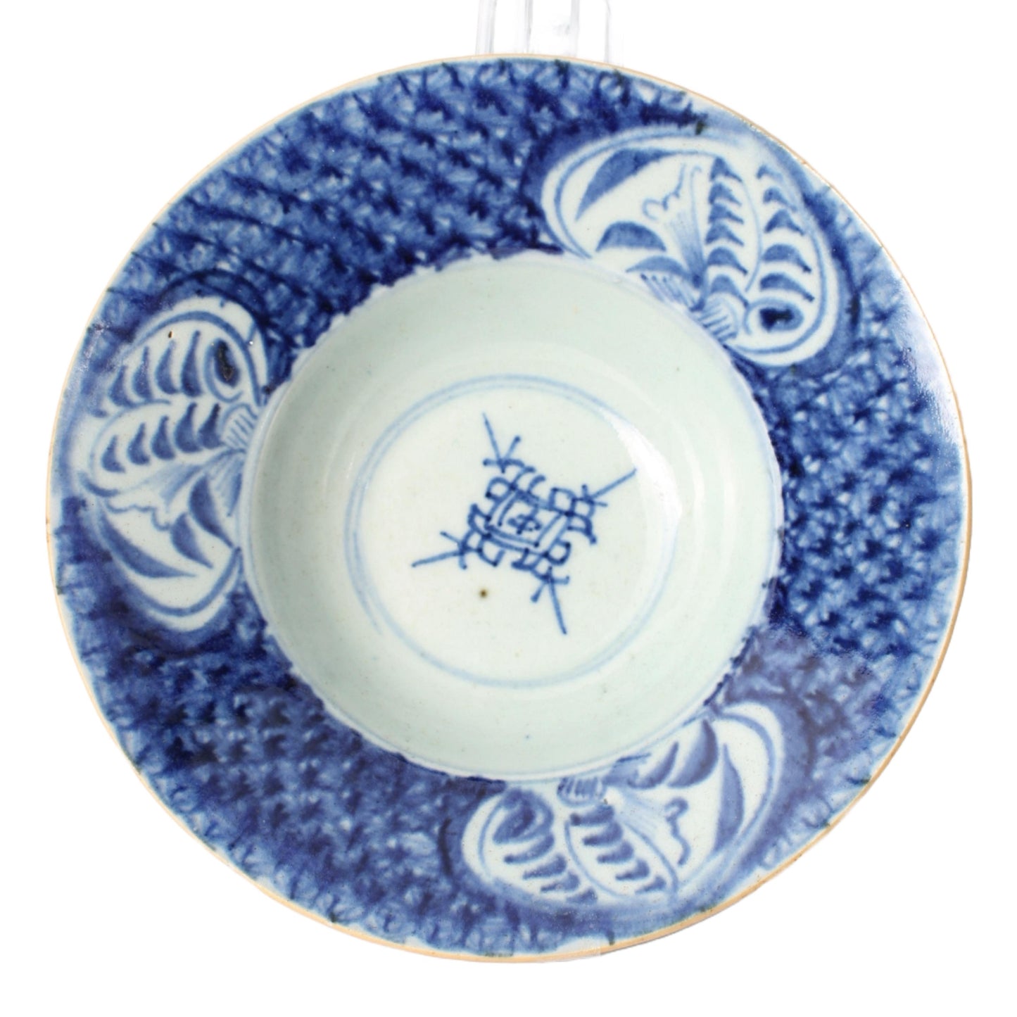 Zeldzame antieke Chinese klapmutskommen | Qing-dynastie porselein met blauw-wit decor Traditionele handbeschilderde rijstkommen (set van 3)