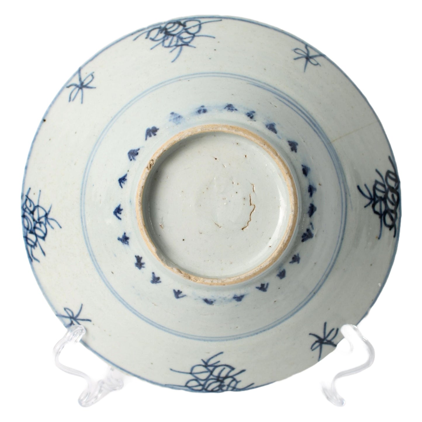 Zeldzame antieke Chinese klapmutskommen | Qing-dynastie porselein met blauw-wit decor Traditionele handbeschilderde rijstkommen (set van 3)
