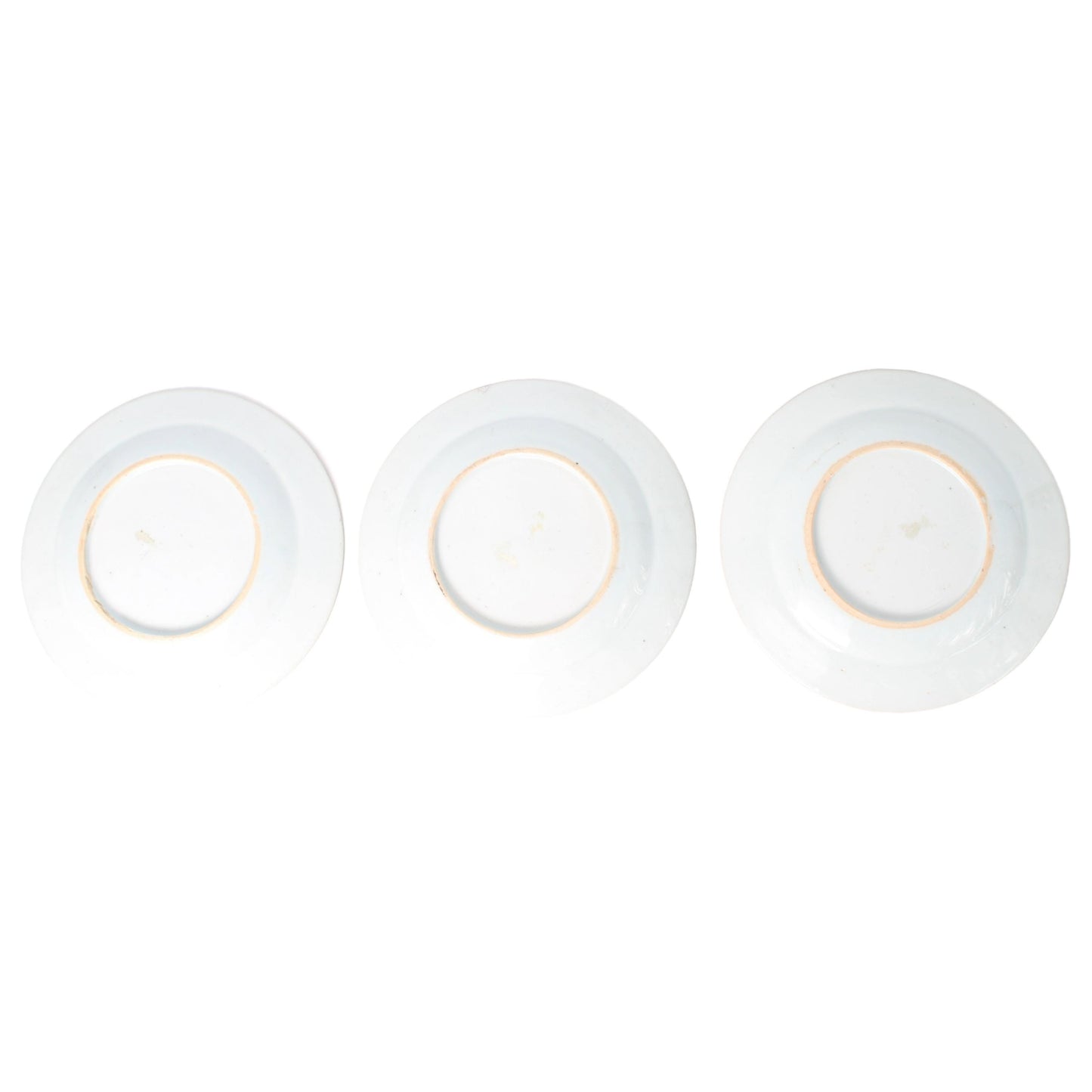Set of Three 18th-Century Chinese Kangxi/Yongzheng Porcelain Dishes with Floral Blue-and-White Decoration, ca. 1700–1730