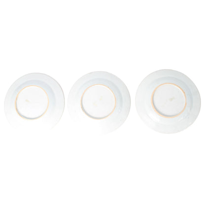 Set of Three 18th-Century Chinese Kangxi/Yongzheng Porcelain Dishes with Floral Blue-and-White Decoration, ca. 1700–1730