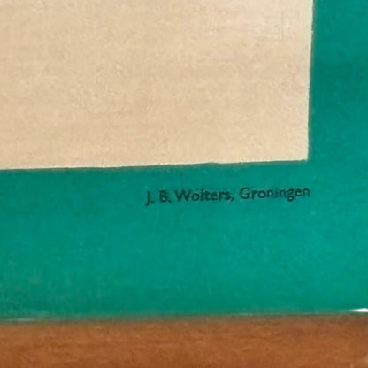 Vintage Nederlandse schoolkaart 'Letterkaart I LH'  Cijfer- en schrijfleerkaart voor linkshandigen  ca. 19801995  J.B. Wolters Groningen