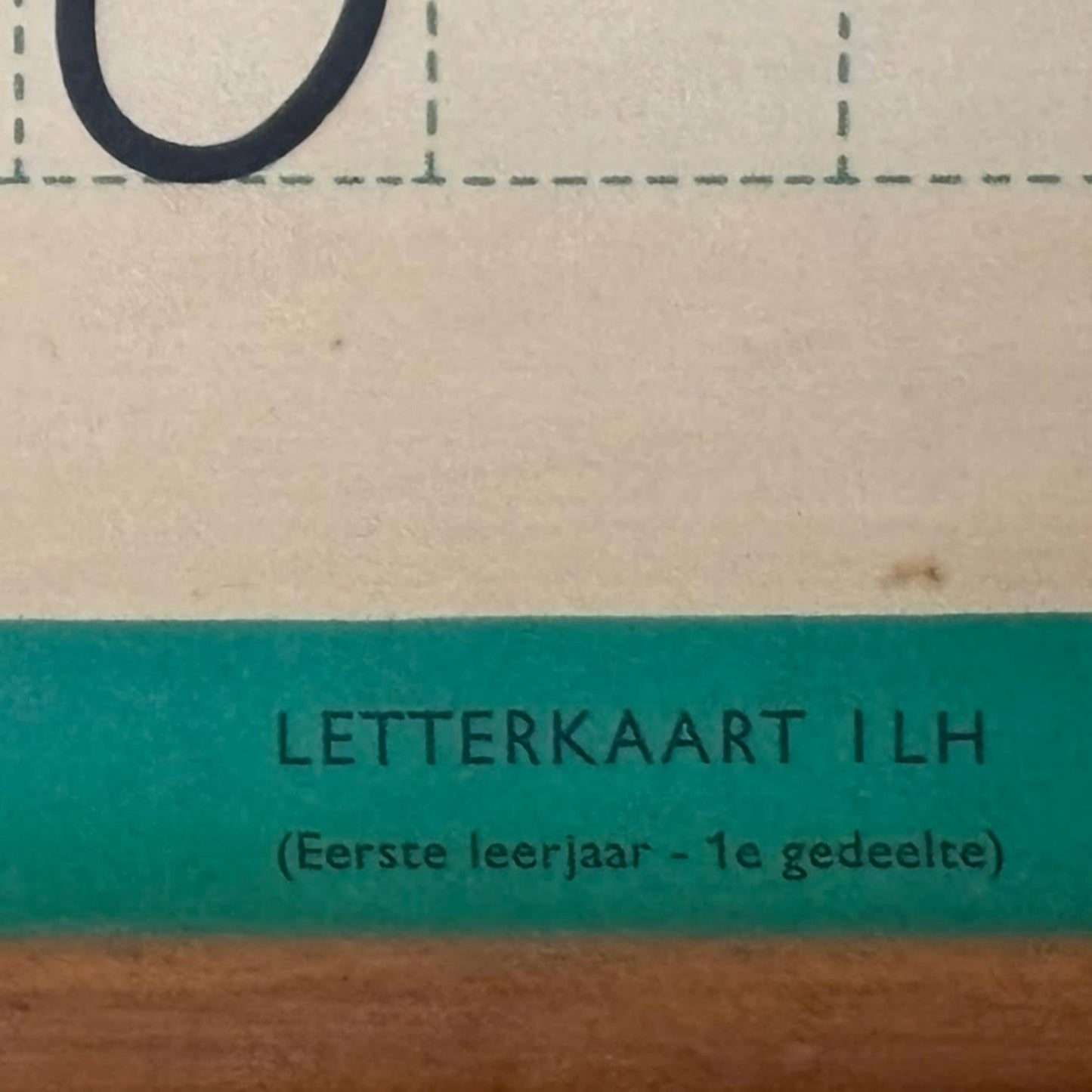Vintage Nederlandse schoolkaart 'Letterkaart I LH'  Cijfer- en schrijfleerkaart voor linkshandigen  ca. 19801995  J.B. Wolters Groningen